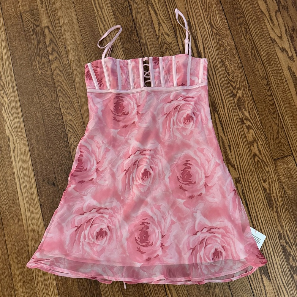Mini pink floral dress